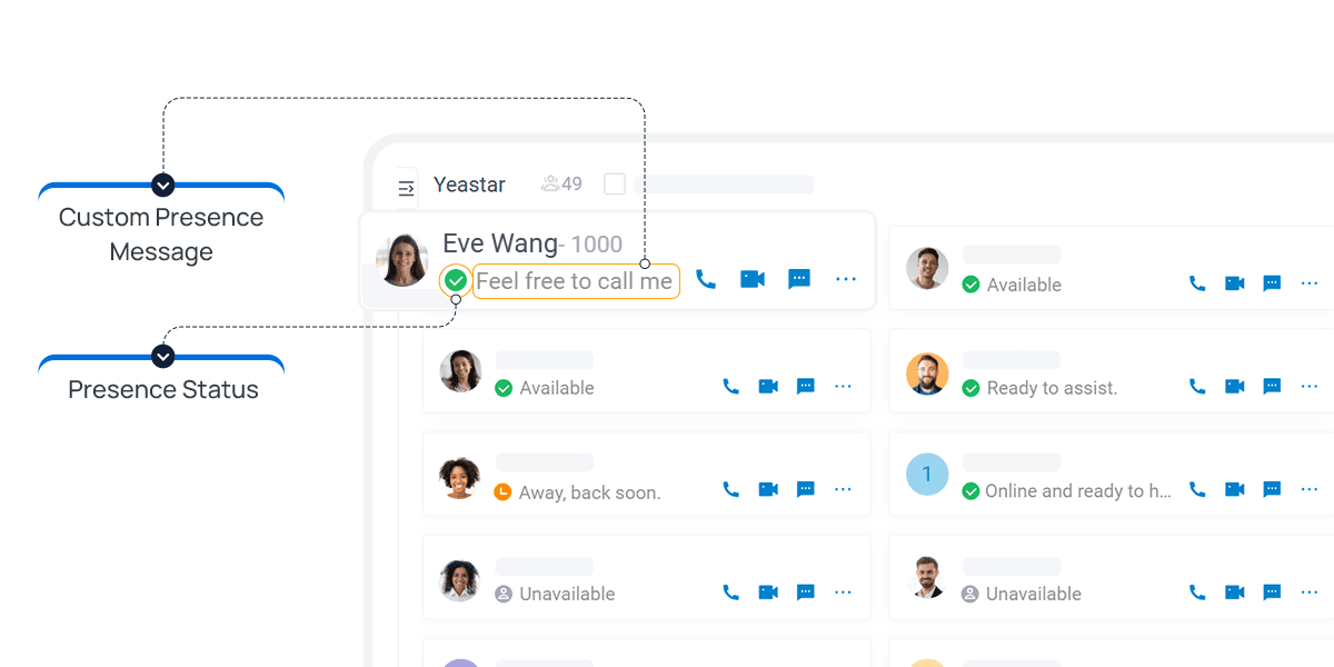 Extension custom presence message display
