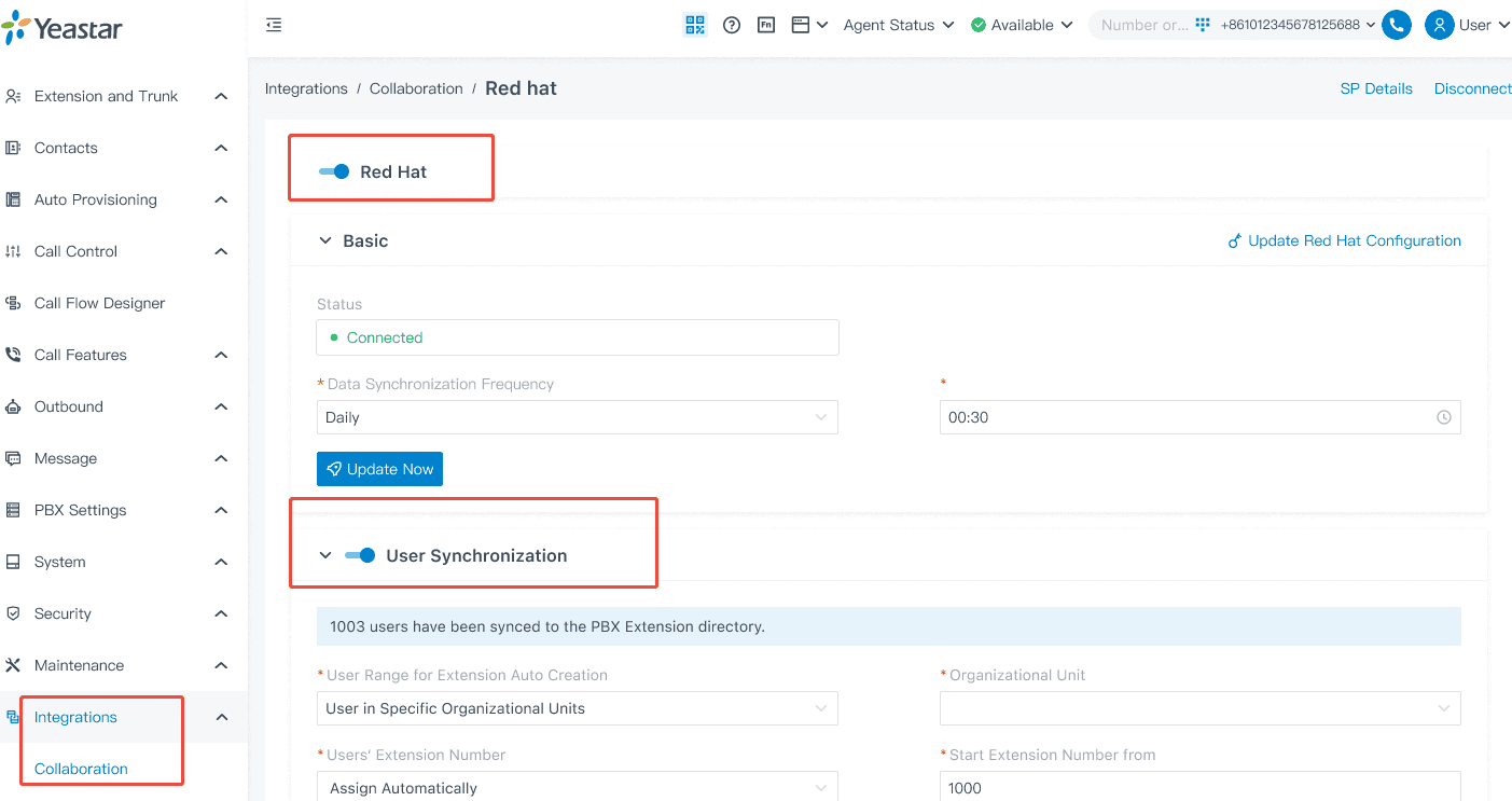 Red Hat SSO Integration with PBX