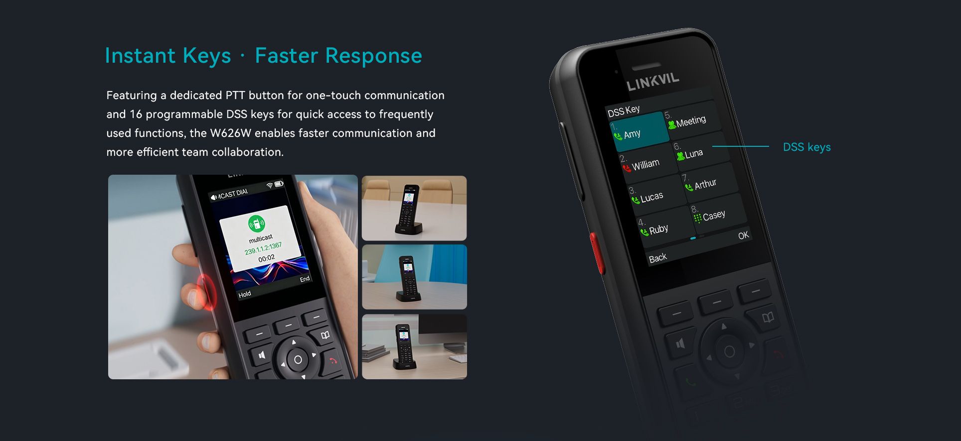 Téléphone W626W robuste de nouvelle génération Wi-Fi — illustration officielle du produit 5