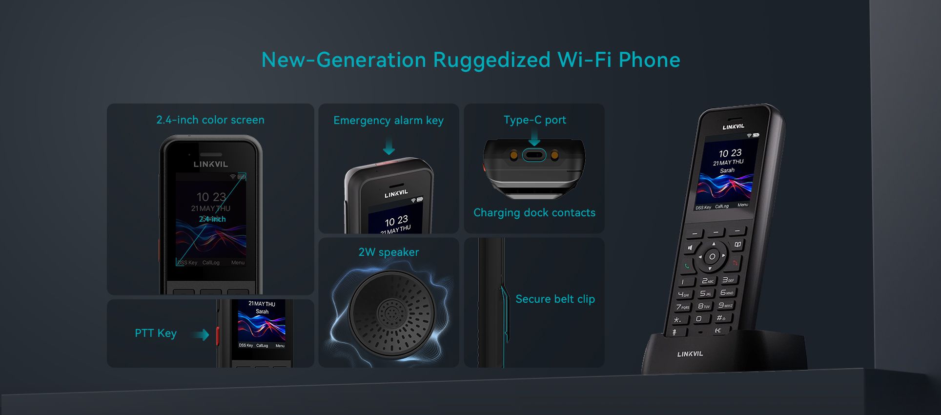 Téléphone W626W robuste de nouvelle génération Wi-Fi — illustration officielle du produit 1