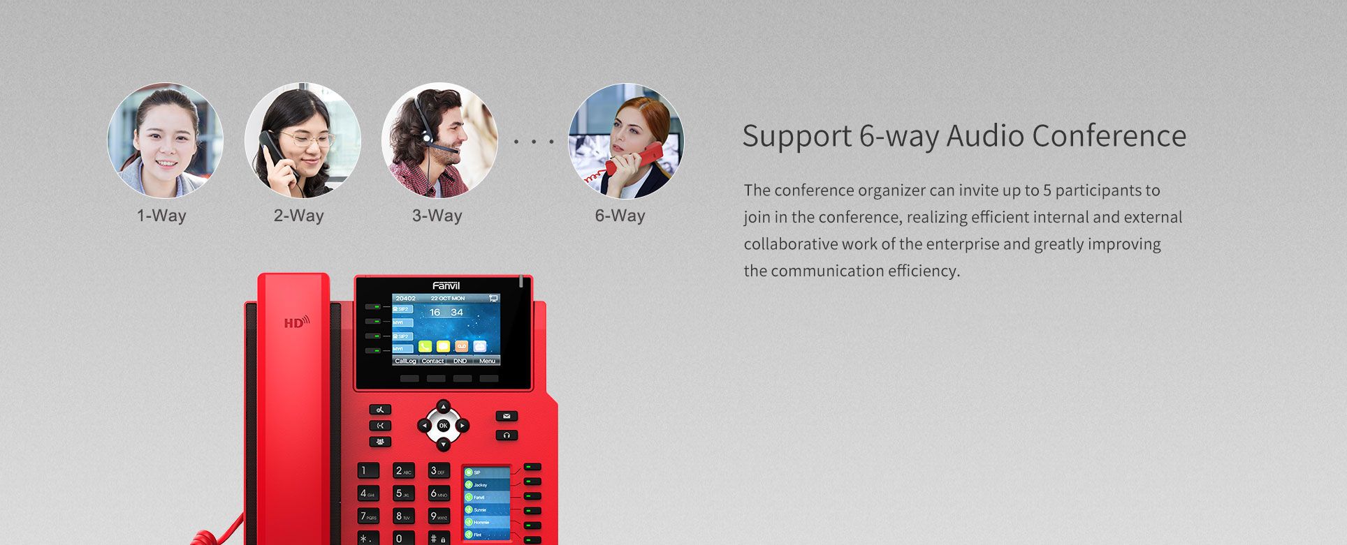 X5U-R Téléphone IP rouge spécial — illustration officielle du produit 6