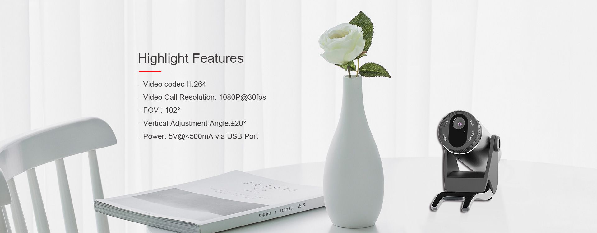 CM60 كاميرا محمولة HD USB — رسم توضيحي رسمي للمنتج 5