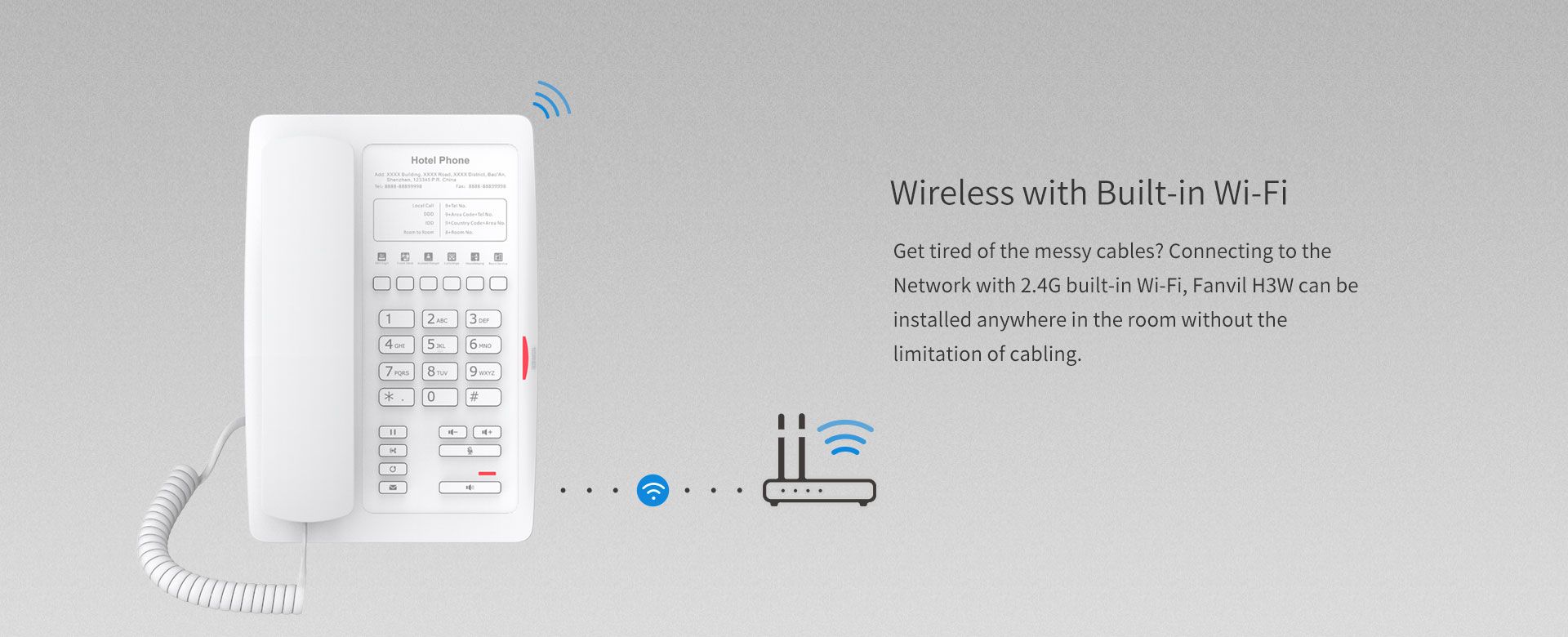 Téléphone H3W Wi-Fi IP — illustration officielle du produit 2