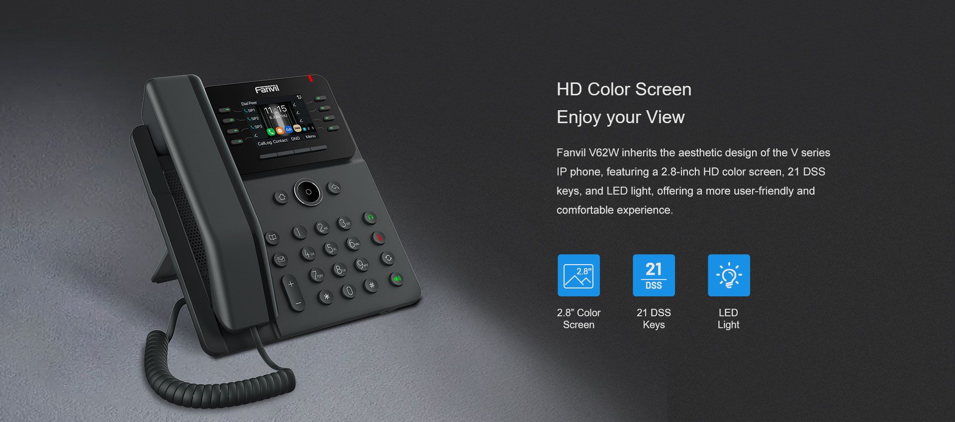 V62W Téléphone professionnel haut de gamme — illustration officielle du produit 1