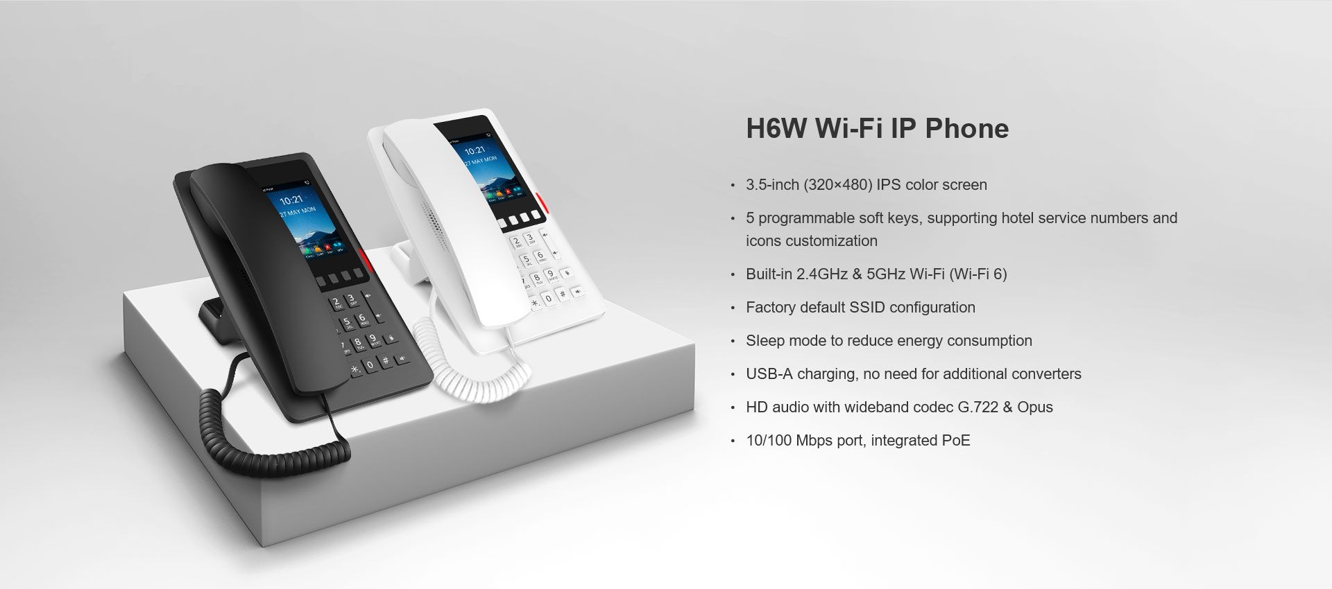 H6W Wi-Fi IP هاتف — رسم توضيحي رسمي للمنتج 8