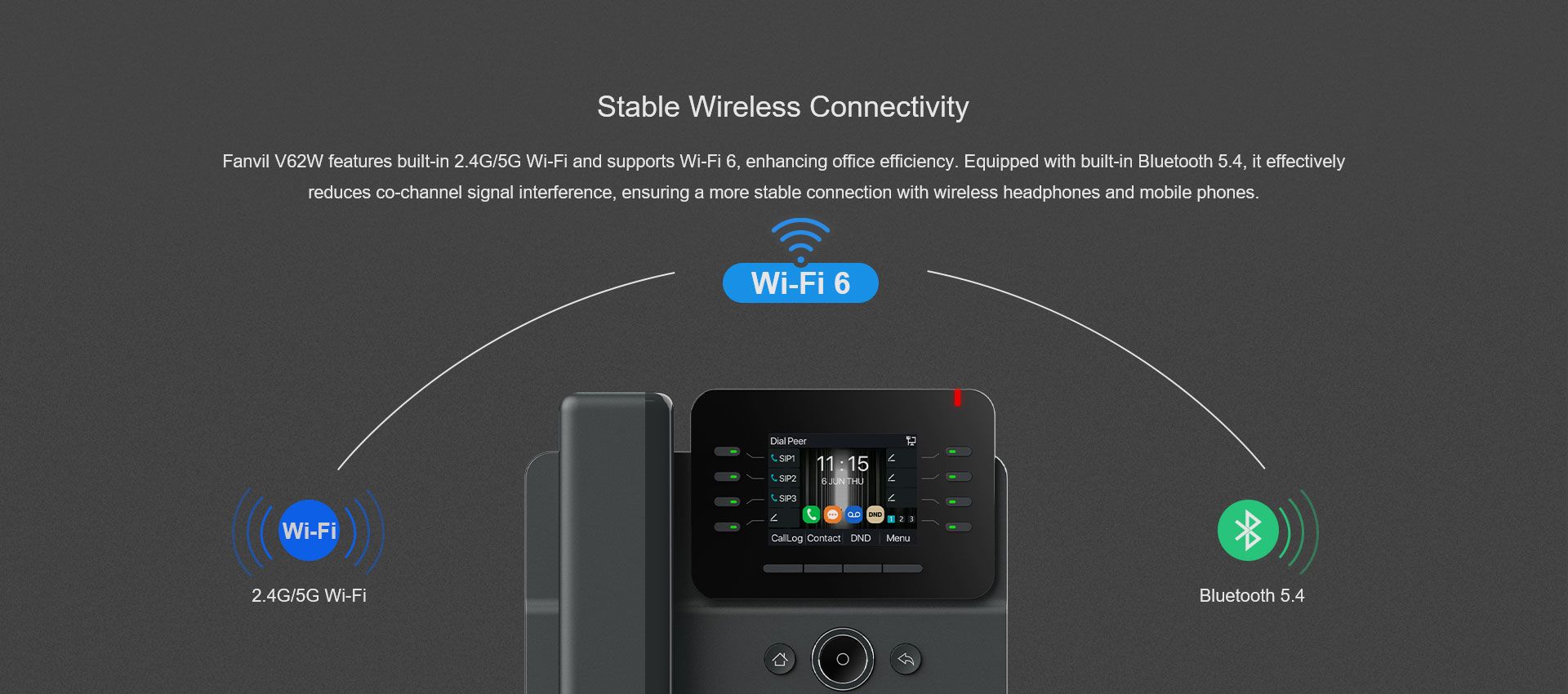 V62W Téléphone professionnel haut de gamme — illustration officielle du produit 2