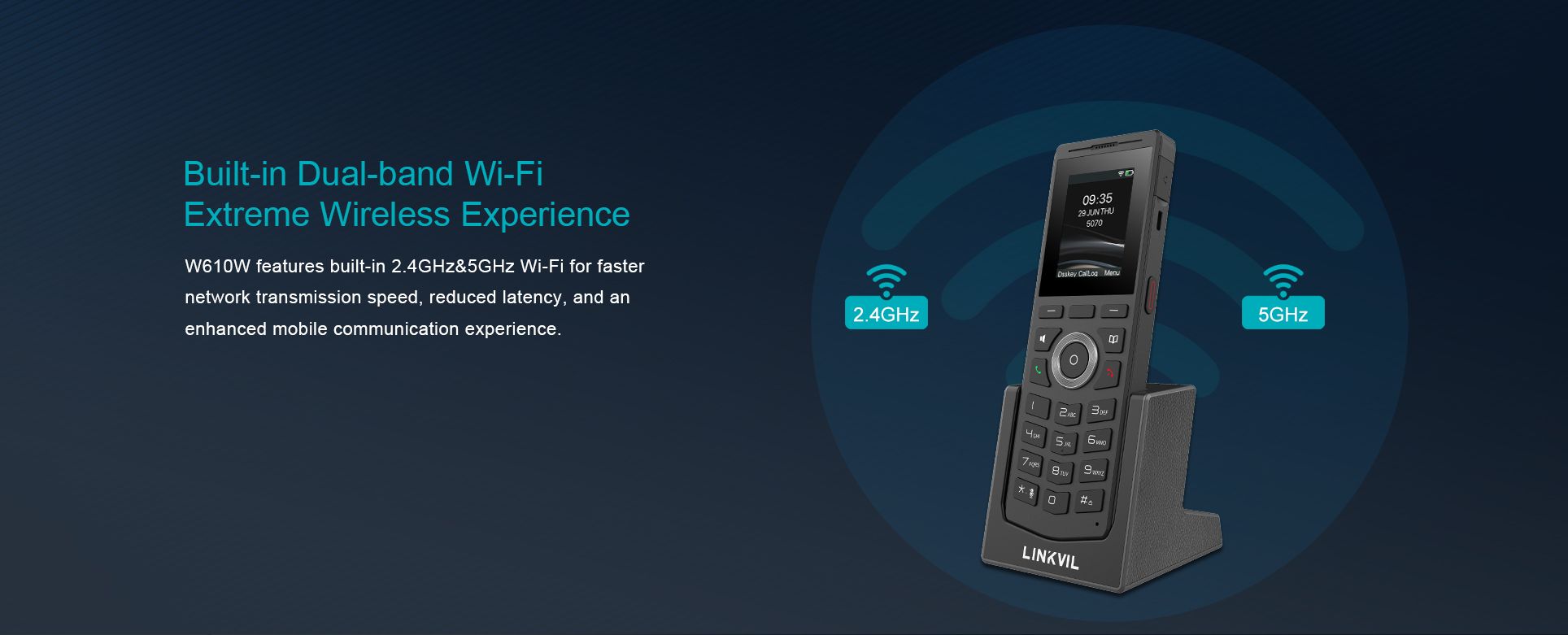 Téléphone portable W610W Wi-Fi — illustration officielle du produit 3