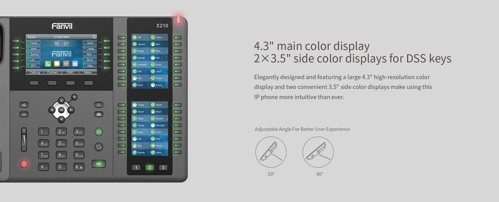 X210 هاتف IP متطور للمؤسسات — رسم توضيحي رسمي للمنتج 2