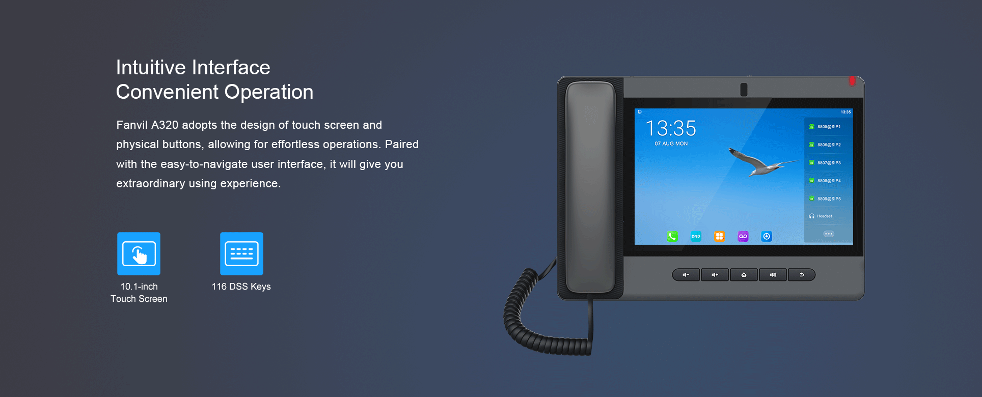 A320 Android Touch Screen IP Phone — official product illustration 1