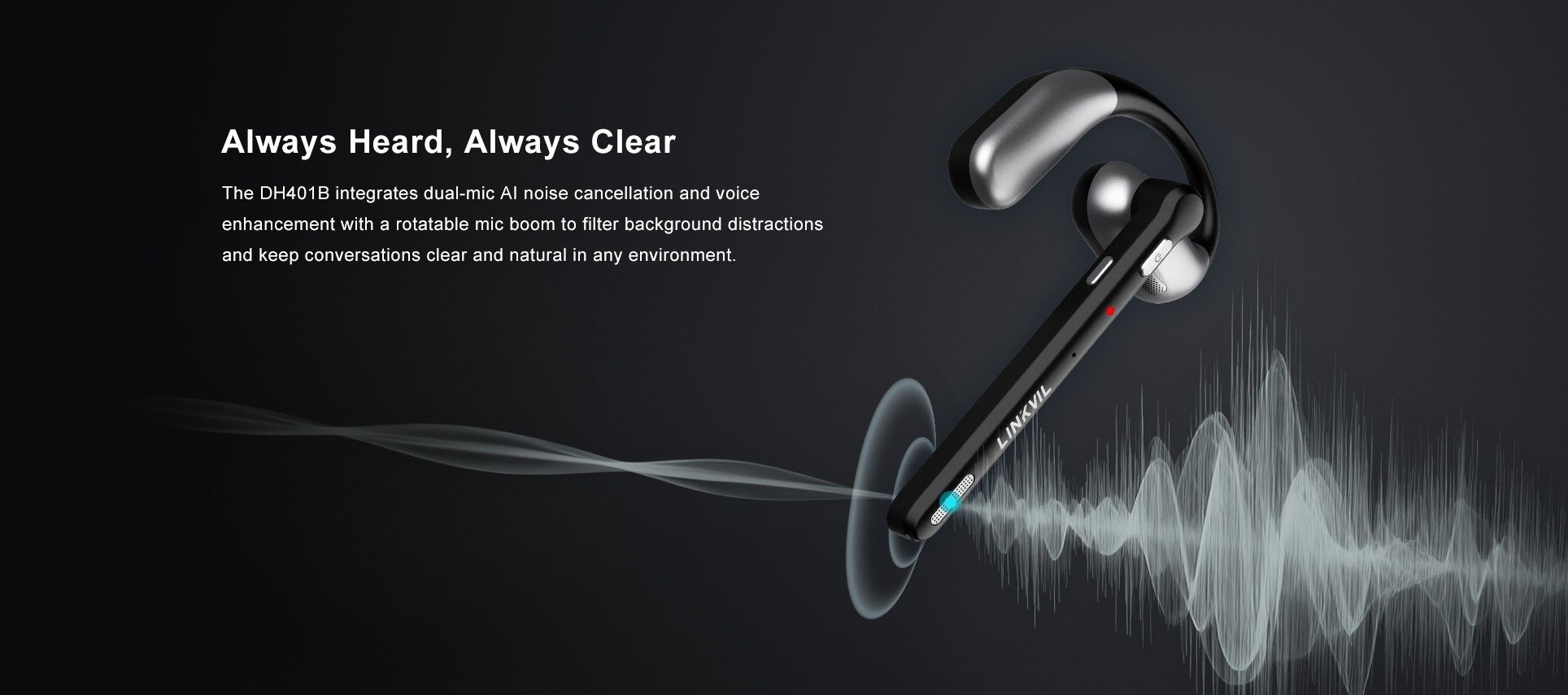 Casque DH401B OWS Bluetooth — illustration officielle du produit 2