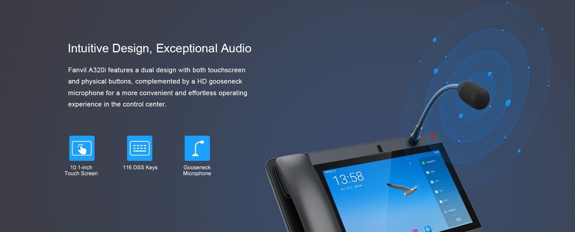 A320i Android Touch Screen Console IP Phone — official product illustration 1