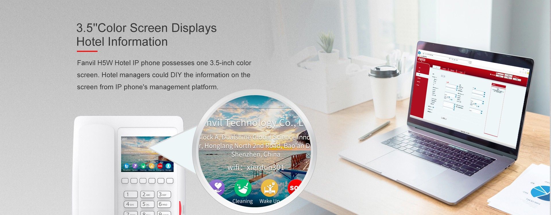 Téléphone H5W Wi-Fi IP — illustration officielle du produit 2