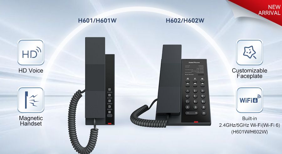 Fanvil lance la série H601/H602 : des téléphones IP compacts et personnalisables pour hôtels, avec des modèles filaires et Wi-Fi pour une communication fluide avec les clients