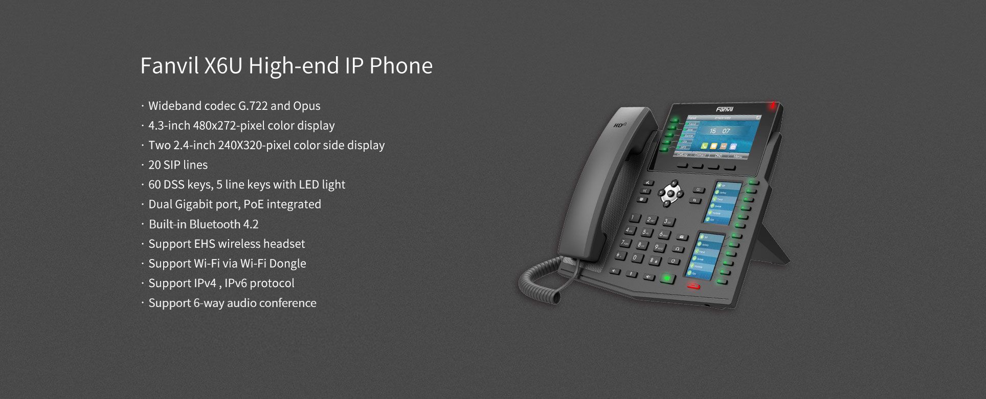 X6U High-end IP Phone — official product illustration 5