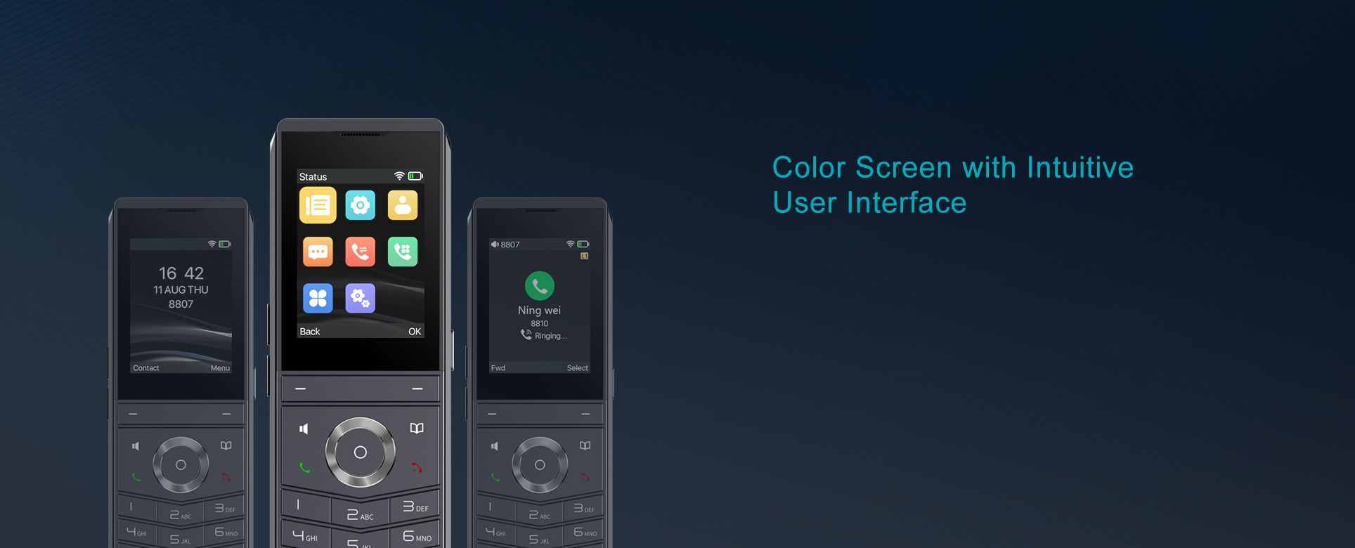 Téléphone portable W611W WiFi — illustration officielle du produit 2
