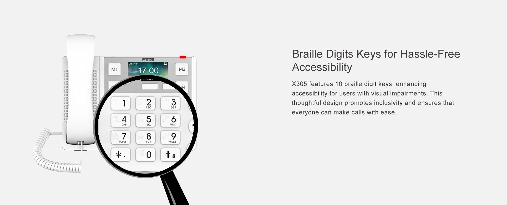 X305 هاتف IP بأزرار كبيرة — رسم توضيحي رسمي للمنتج 2