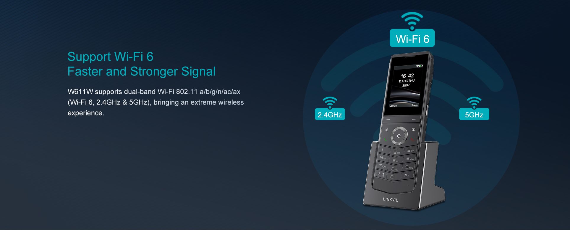 Téléphone portable W611W WiFi — illustration officielle du produit 5