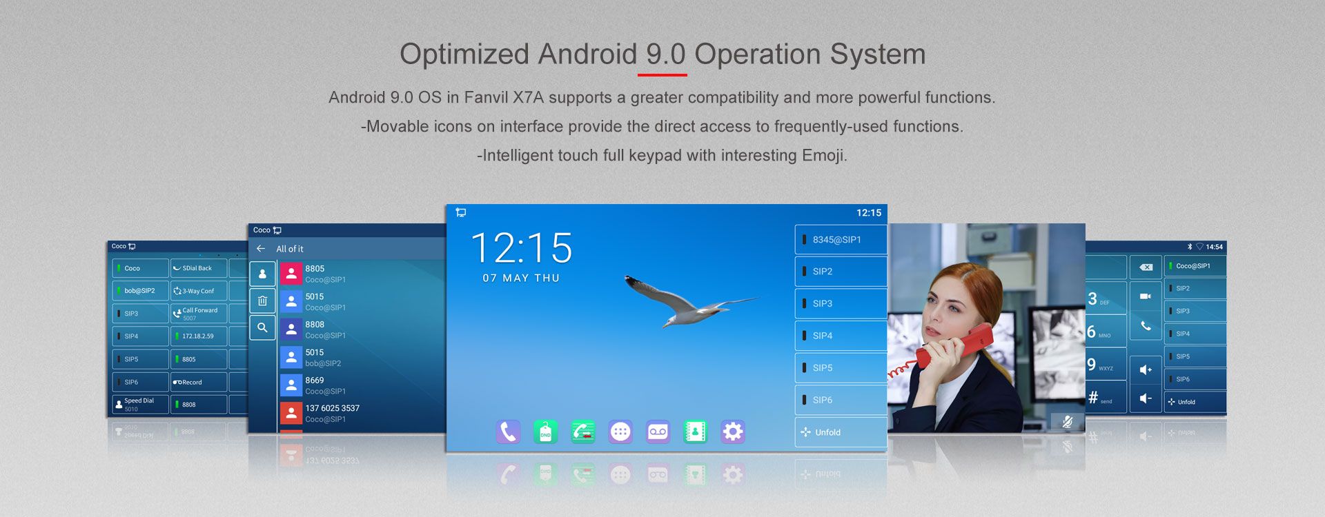 X7A Android IP هاتف مزود بكاميرا — رسم توضيحي رسمي للمنتج 2