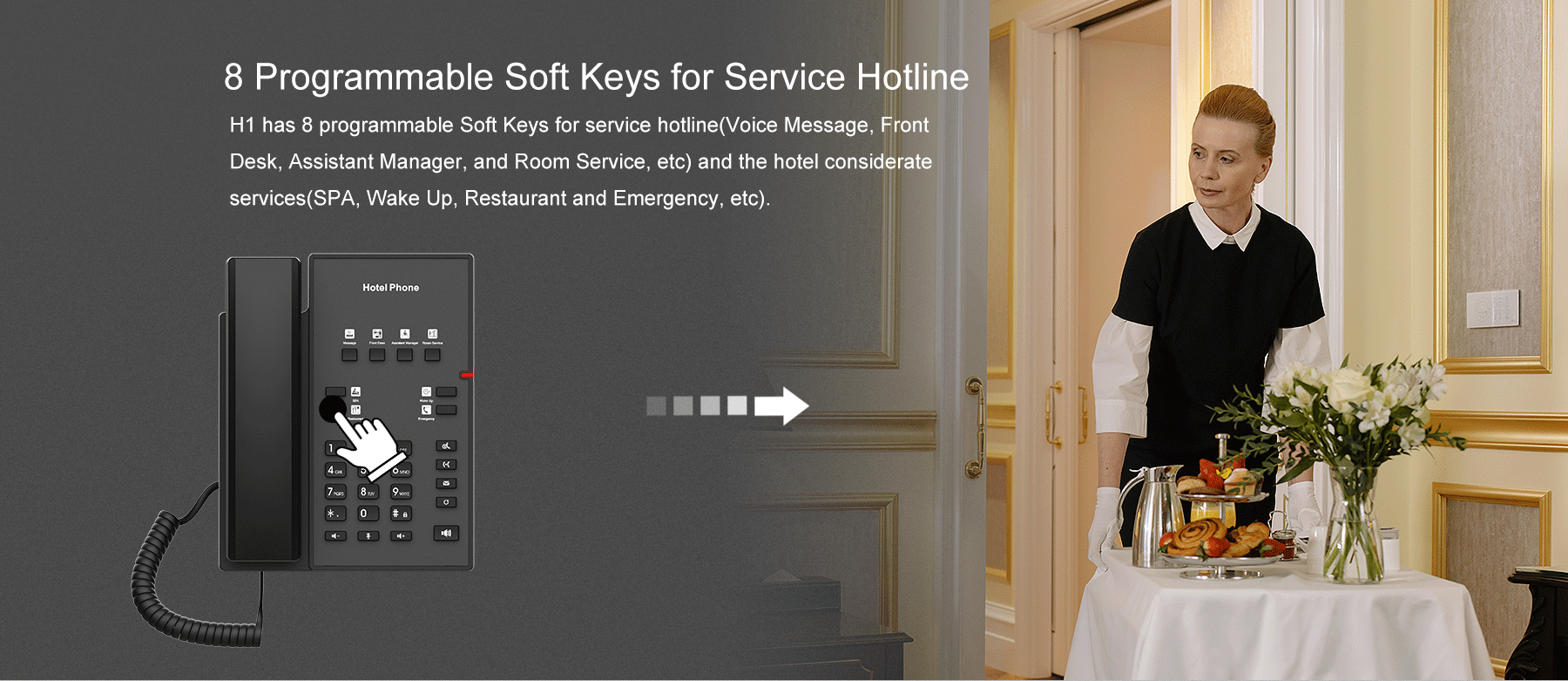 H1 Hotel IP Phone — official product illustration 2