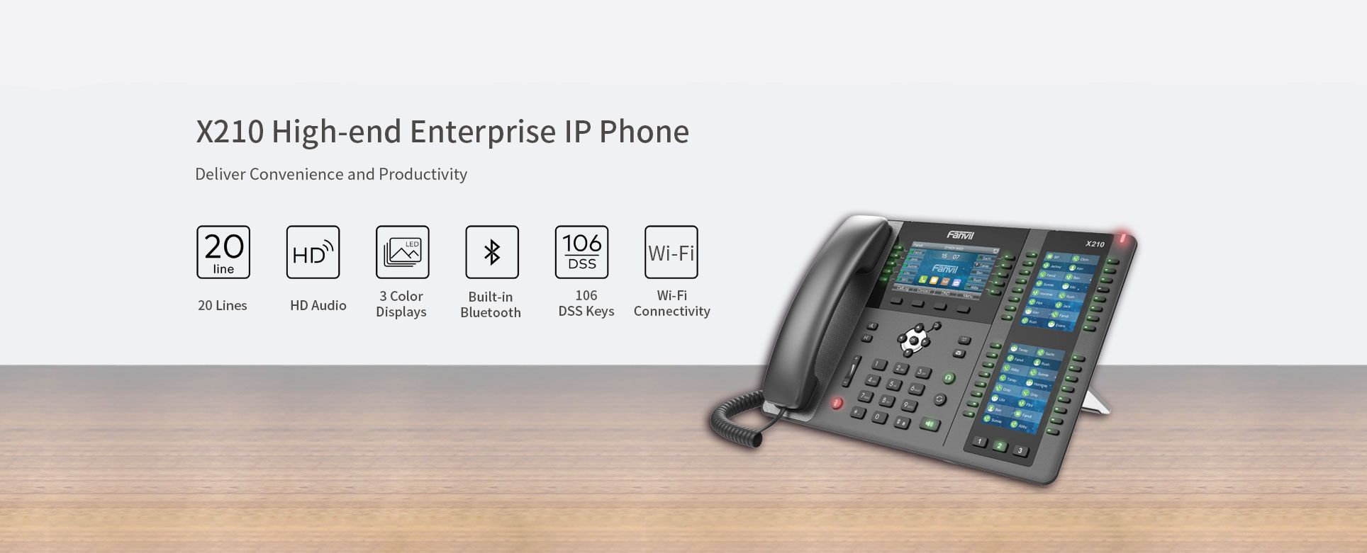 X210 هاتف IP متطور للمؤسسات — رسم توضيحي رسمي للمنتج 1