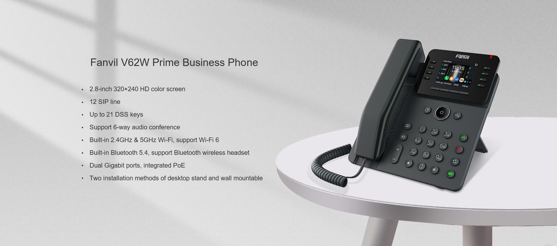 V62W Téléphone professionnel haut de gamme — illustration officielle du produit 7