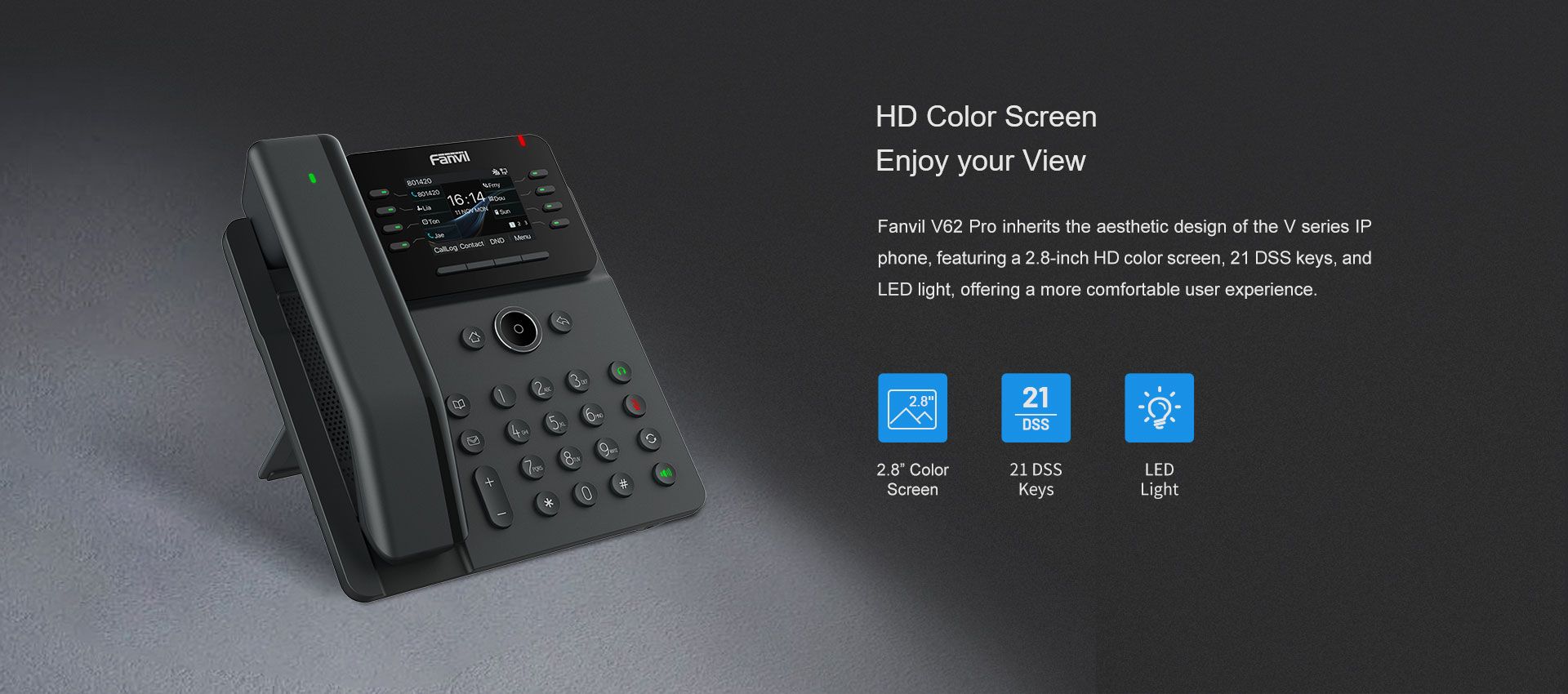 V62 Pro Téléphone professionnel haut de gamme — illustration officielle du produit 2