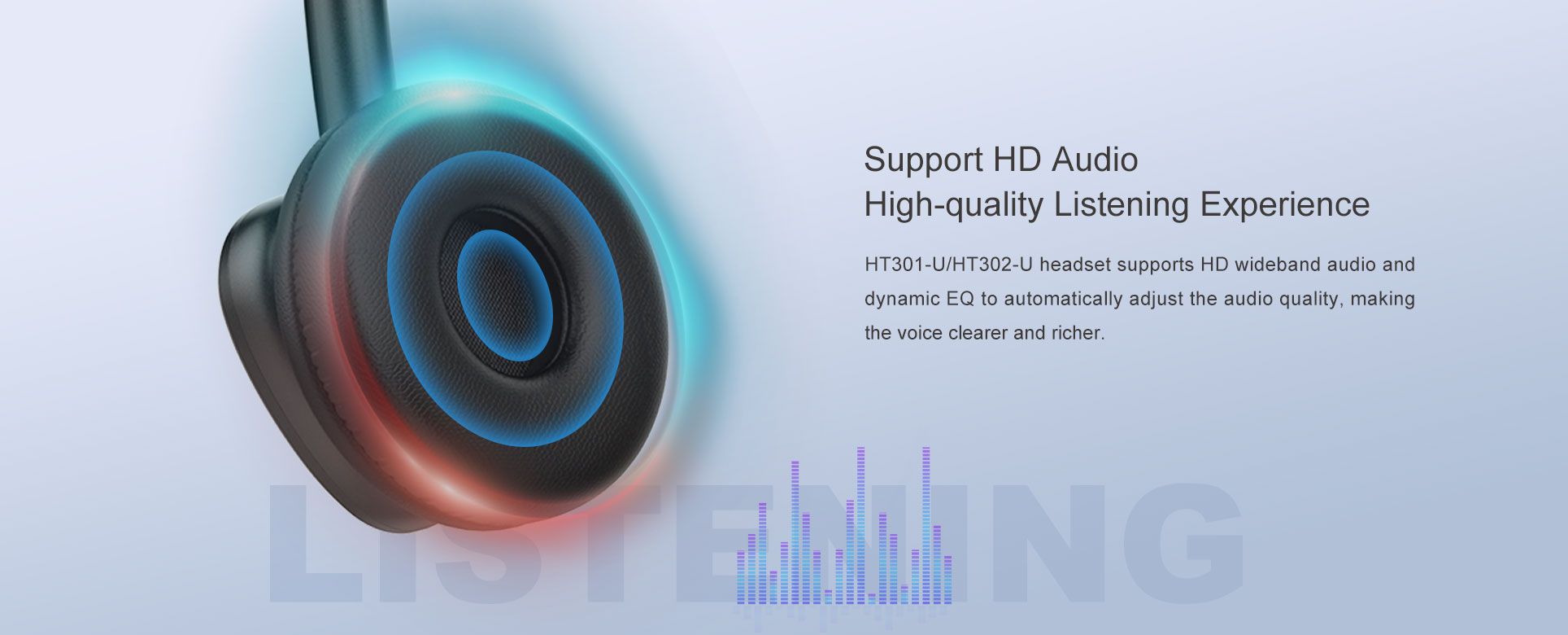 Casque filaire HT301-U/HT302-U USB — illustration officielle du produit 2