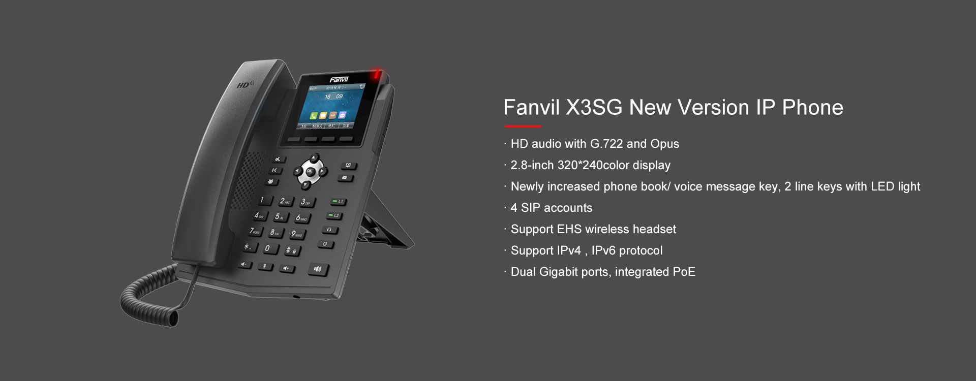 هاتف X3SG IP — رسم توضيحي رسمي للمنتج 5
