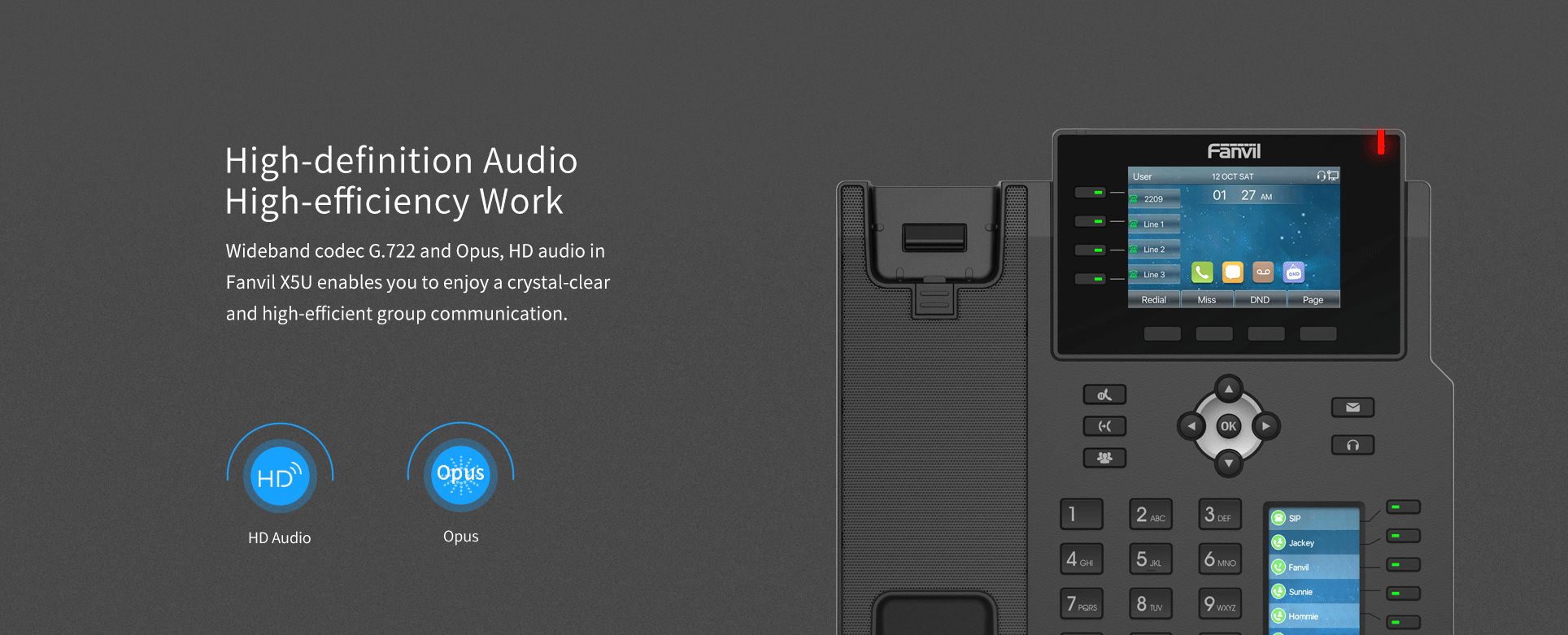 X5U High-end IP Phone — official product illustration 1