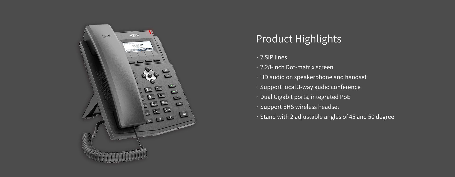 X1SG هاتف من الفئة الأساسية IP — رسم توضيحي رسمي للمنتج 7