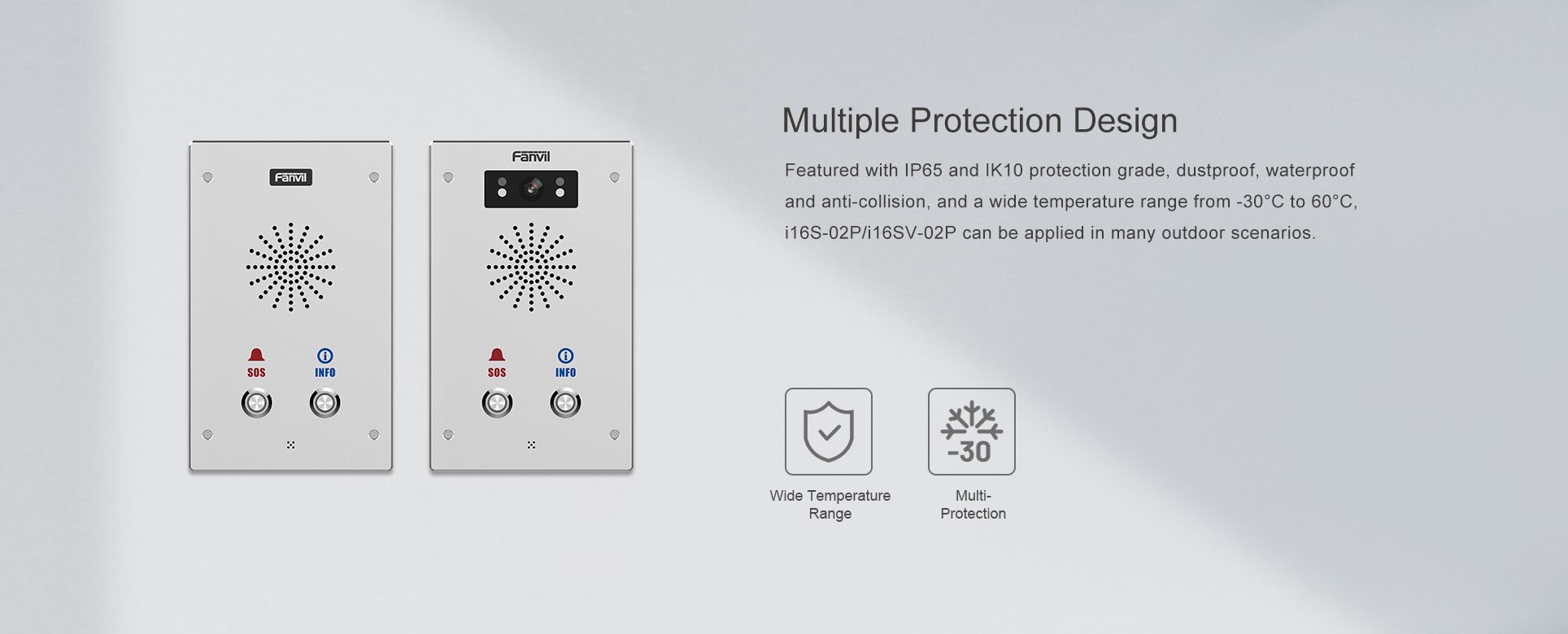 i16S-02P/i16SV-02P SIP Interphone audio/vidéo — illustration officielle du produit 7