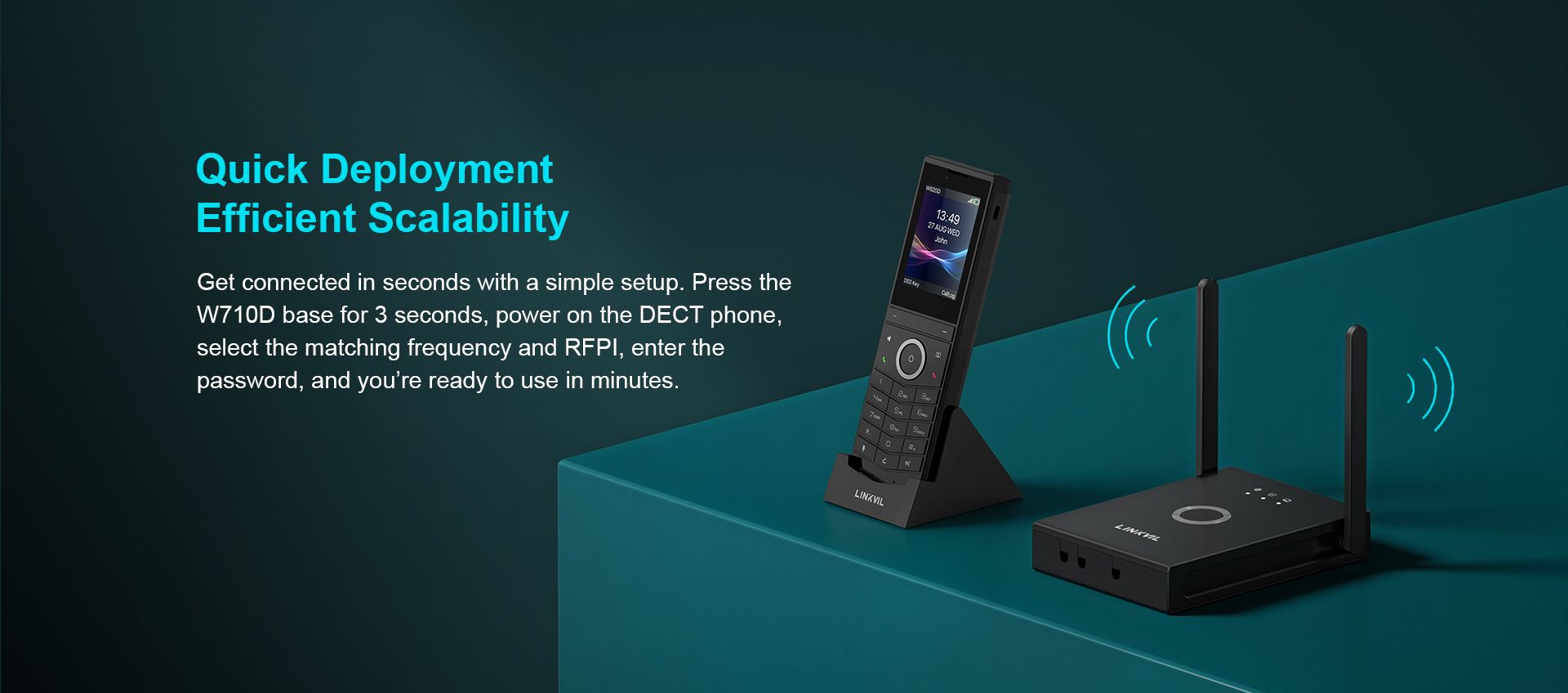 W710D DECT IP محطة قاعدة — رسم توضيحي رسمي للمنتج 5