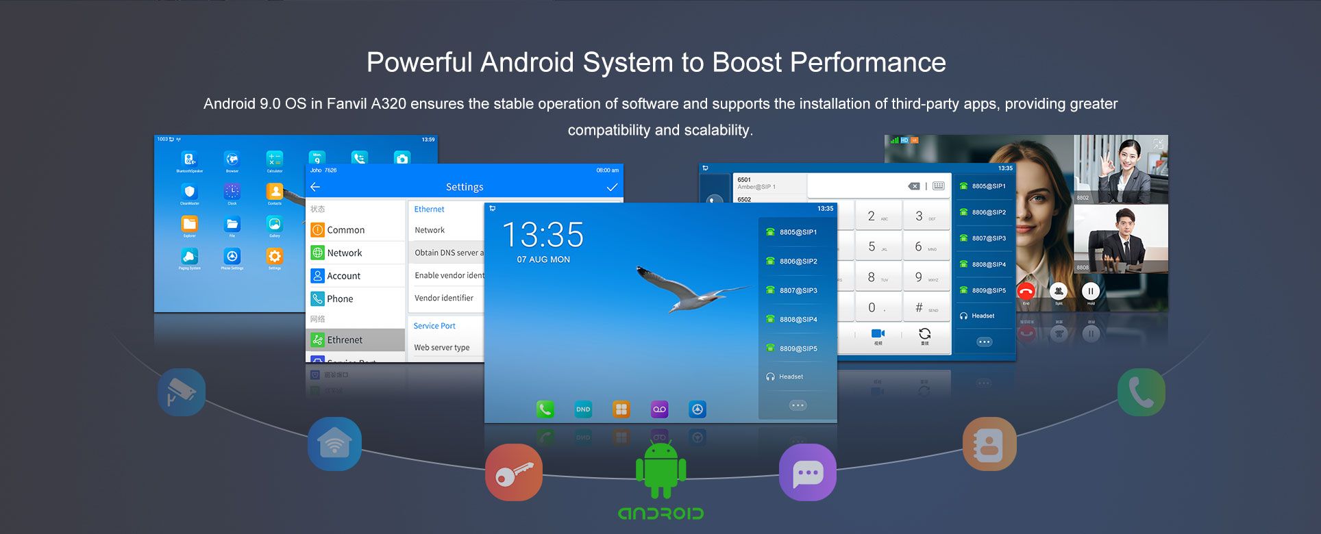 A320 Android Touch Screen IP Phone — official product illustration 5