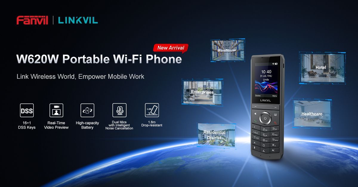 Fanvil lance le W620W : un téléphone Wi-Fi portable aux performances accrues et à l’autonomie couvrant toute la journée