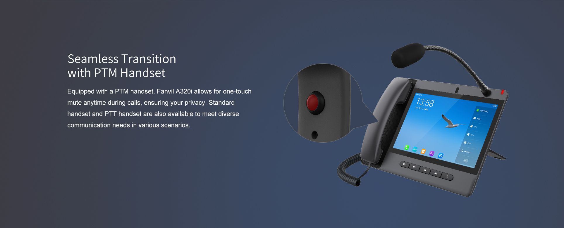 A320i Android Touch Screen Console IP Phone — official product illustration 3