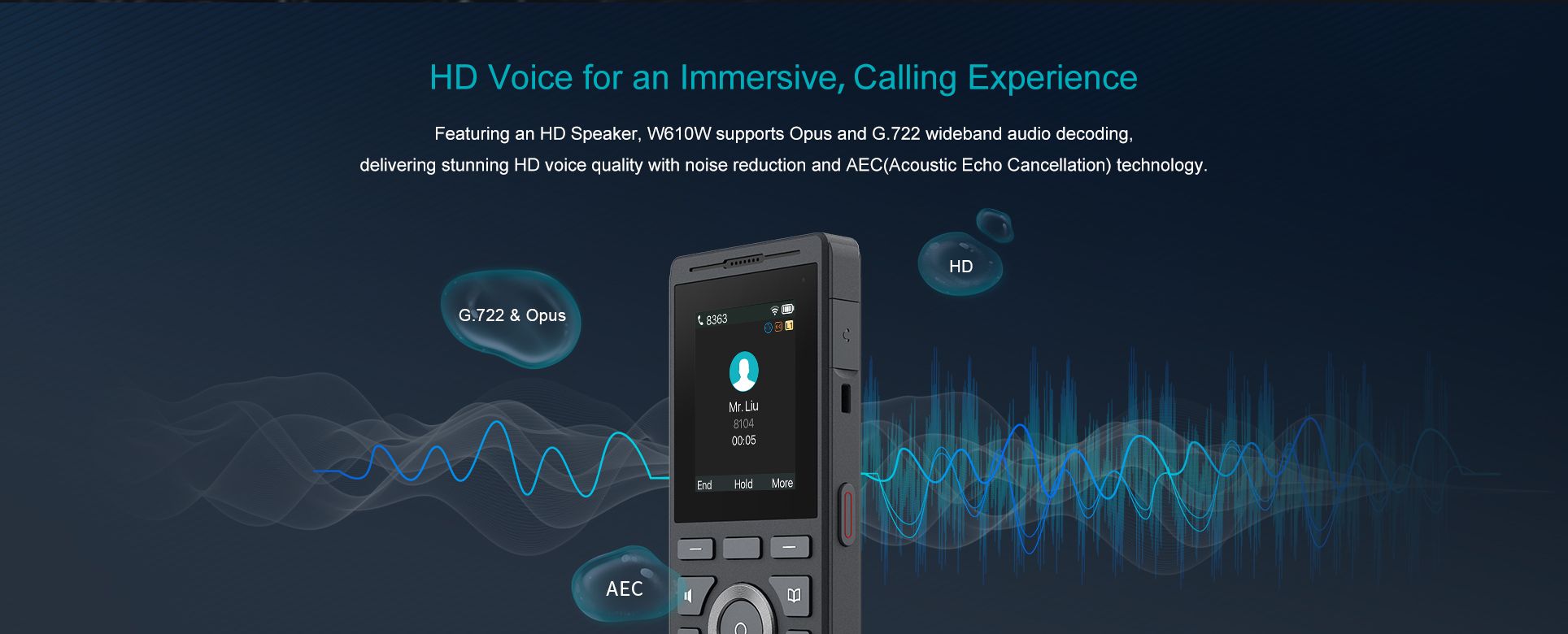 Téléphone portable W610W Wi-Fi — illustration officielle du produit 8