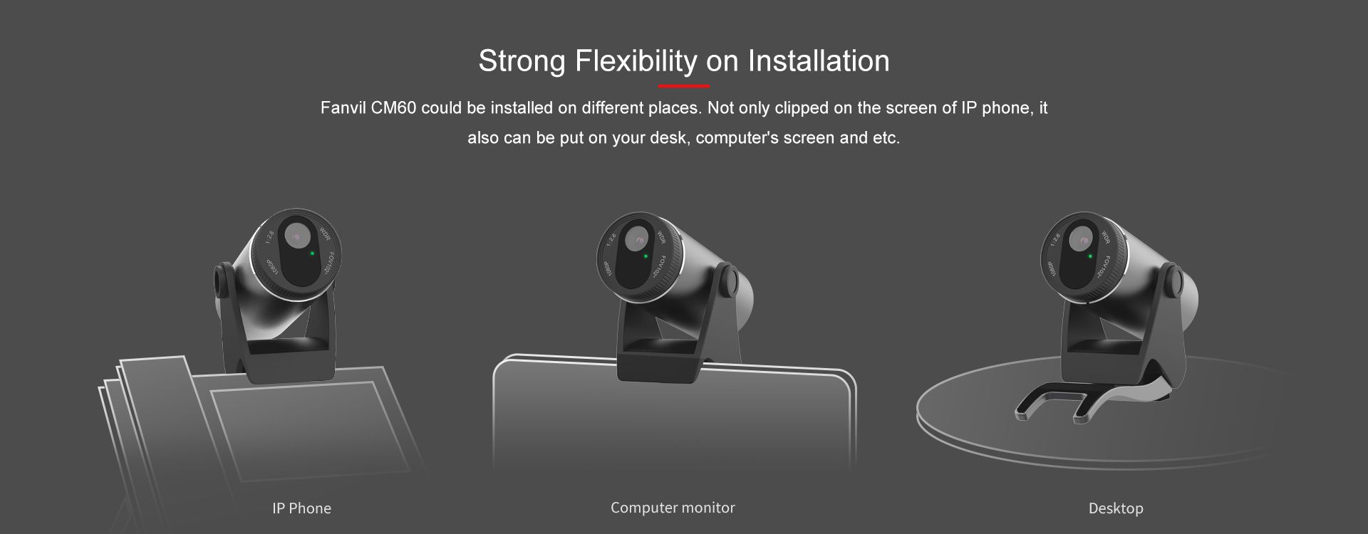 CM60 كاميرا محمولة HD USB — رسم توضيحي رسمي للمنتج 3