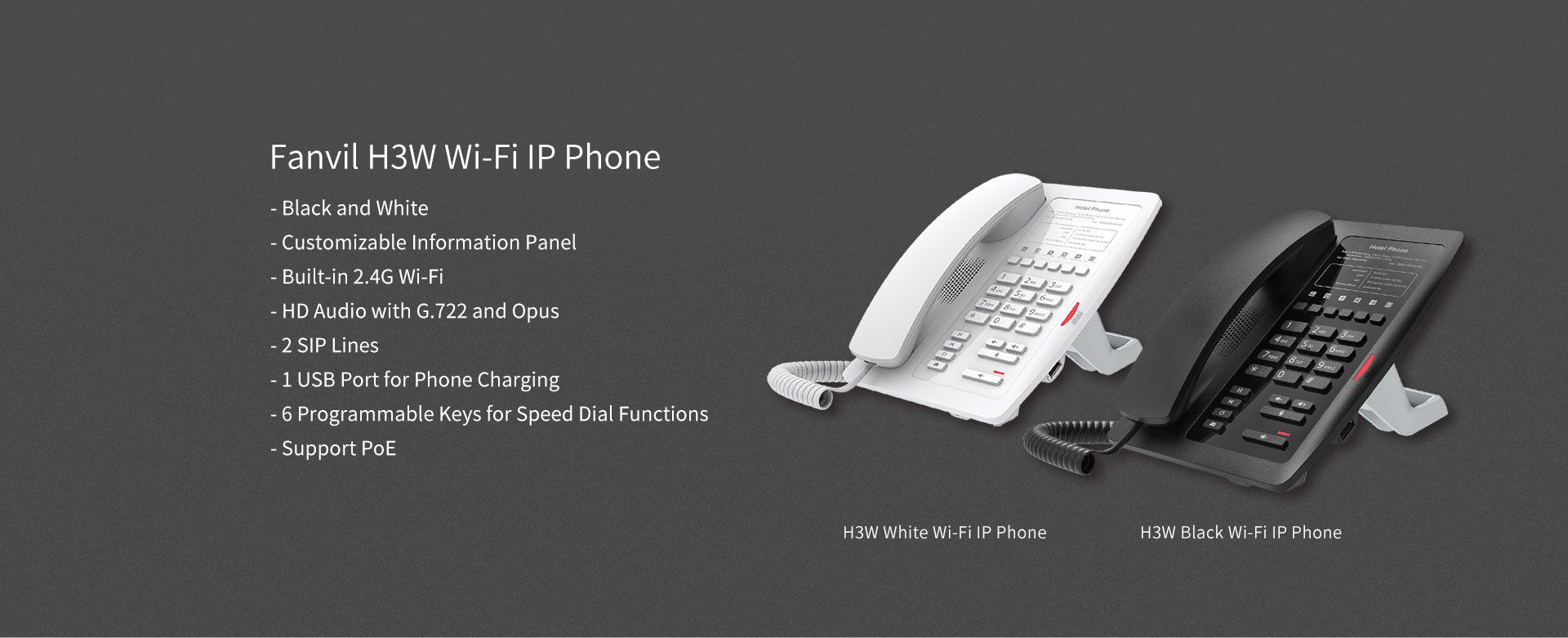 Téléphone H3W Wi-Fi IP — illustration officielle du produit 7