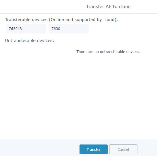 Fig. G GWN7630-Transfer Network GroupTransfer AP Status Screens lower left part