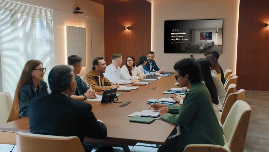 Formal Team Meeting in a Large Meeting Room