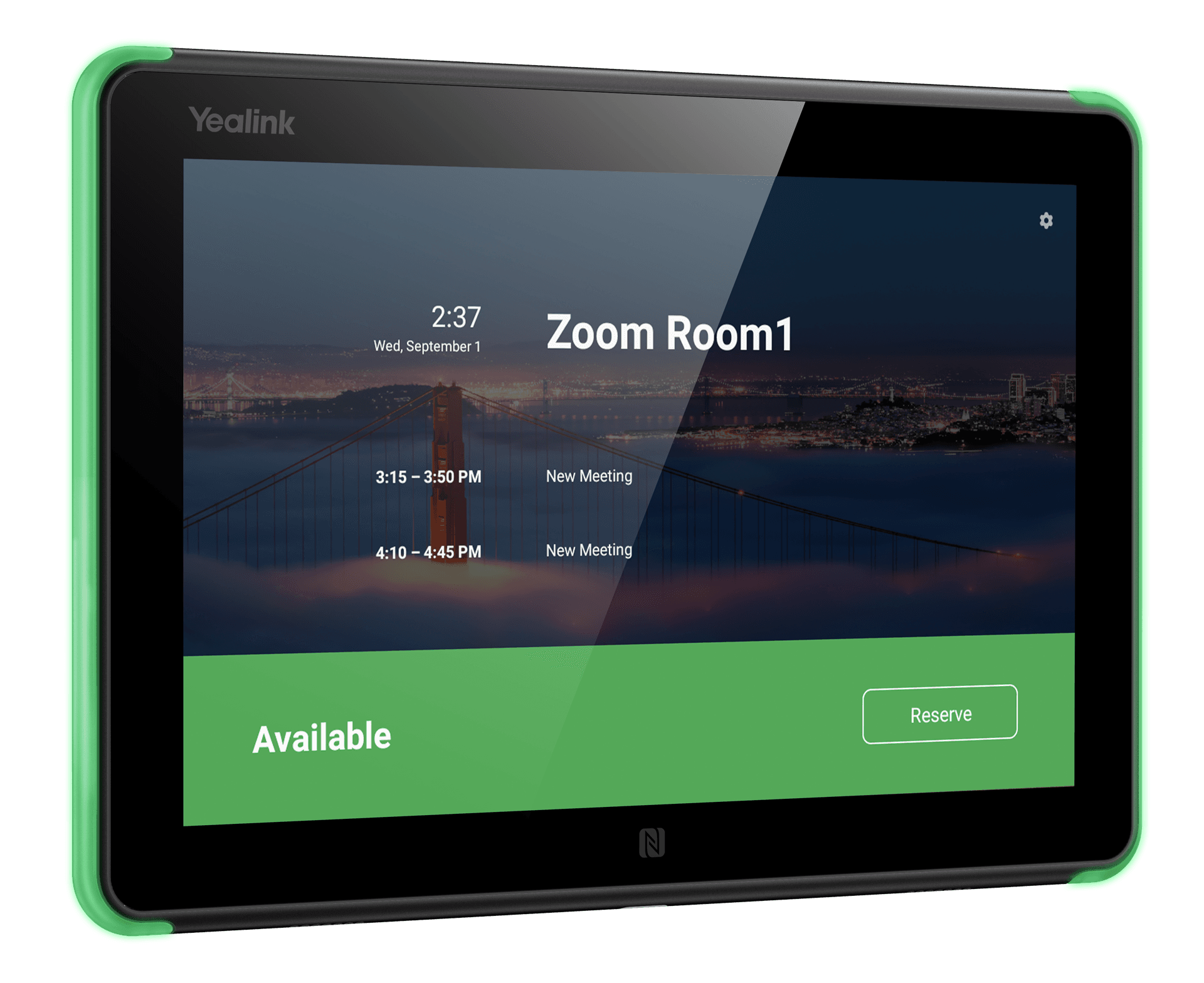 شاشة جدولة الغرف RoomPanel Zoom Rooms